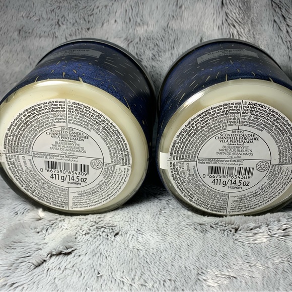 2 Blueberry Pie 3-Wick Candles from Bath & Body Works (2019) BBW - Picture 3 of 3
